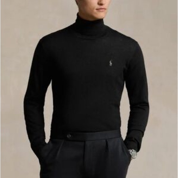 Ralph Lauren Men's Black Turtleneck Sweater - Picture 1 of 8